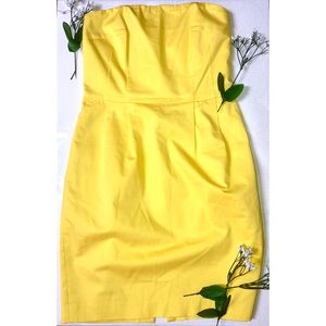 Express Yellow Strapless Dress w/ Pockets!!